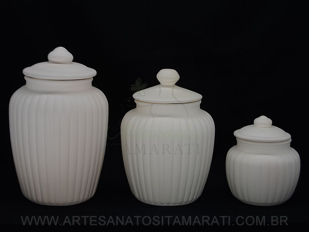 Detalhes do produto Trio Pote Canelado